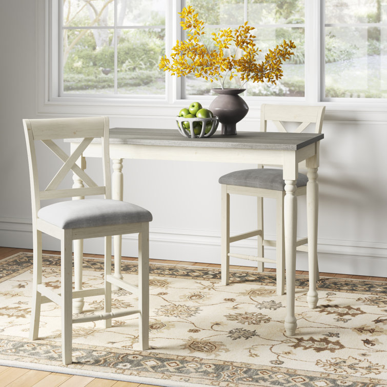 White counter deals height dining set